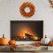 Artificial Fall Wreath 22 Inch Autumn Wreaths for Front Doors Orange Forsythia Wreath with Berries Fall foliage for indoor outdoor Thanksgiving Day Harvest Festival Home Party Holiday.